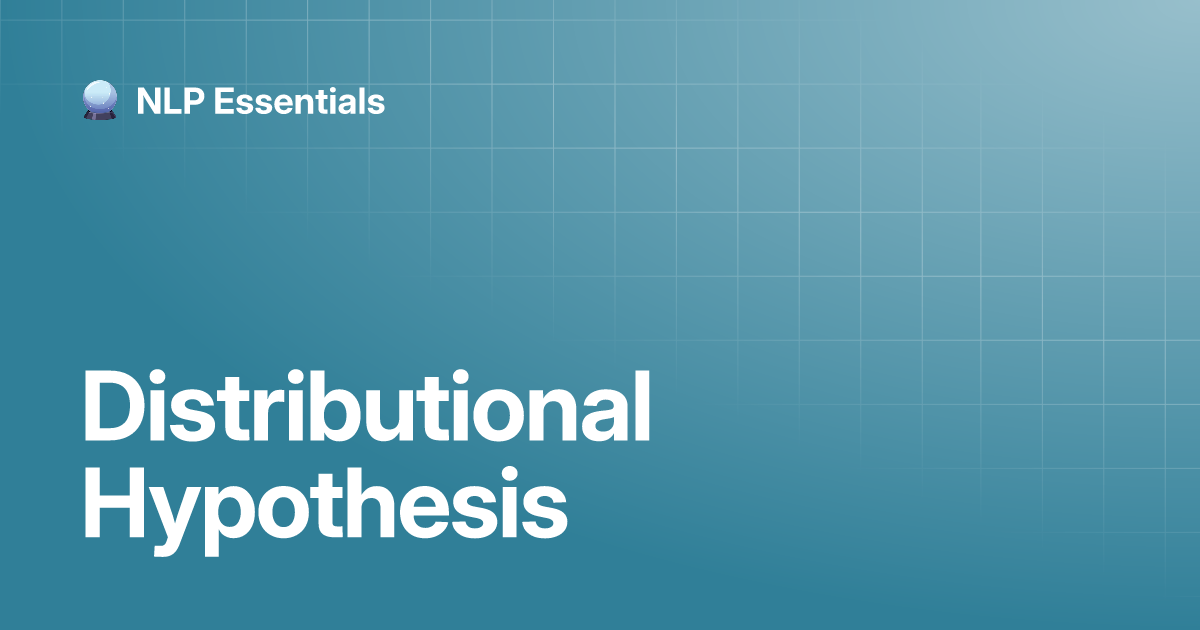 distributional hypothesis